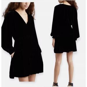 Ulla Johnson Audrey Long Sleeve Velvet Minidress‎ Size 0